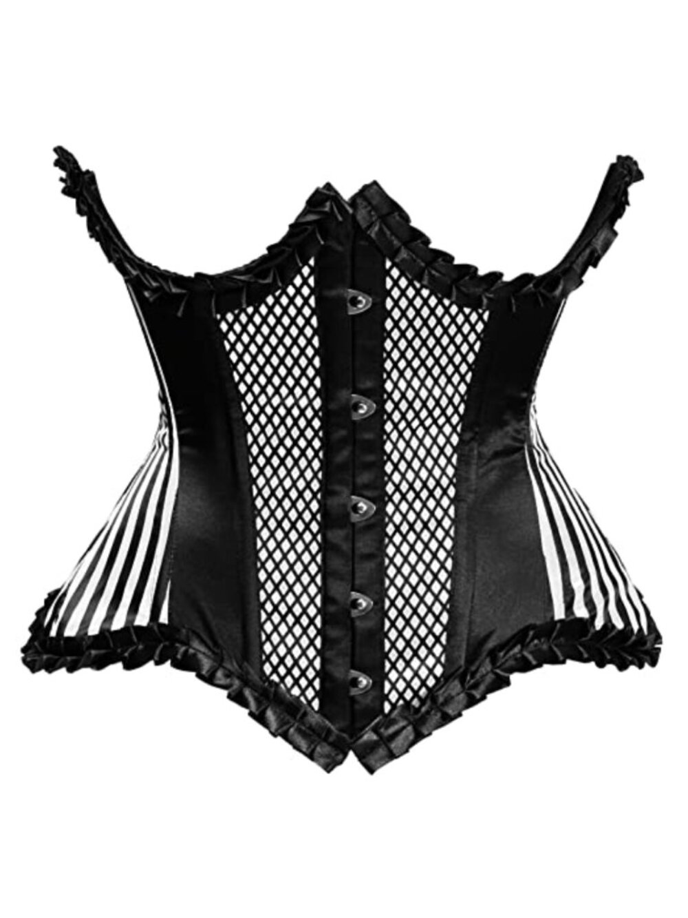 Fully Steel Boned Corset | Underwire Waist Cincher | Front Busk Lace-Up Back